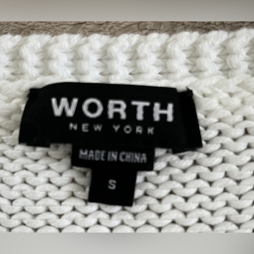 🆕 Worth cotton color block sweaterer in black and white size small - Picture 5 of 7